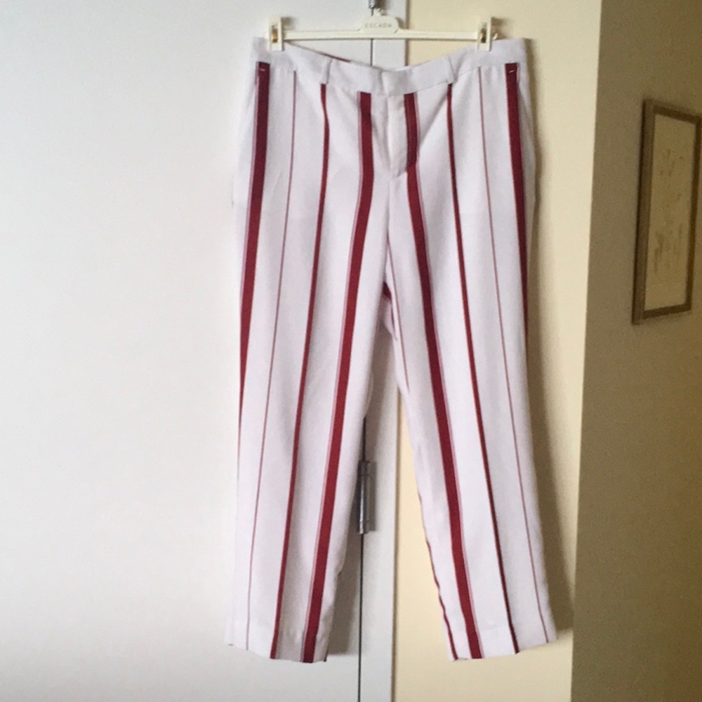 Banana republic red/white stripe pants